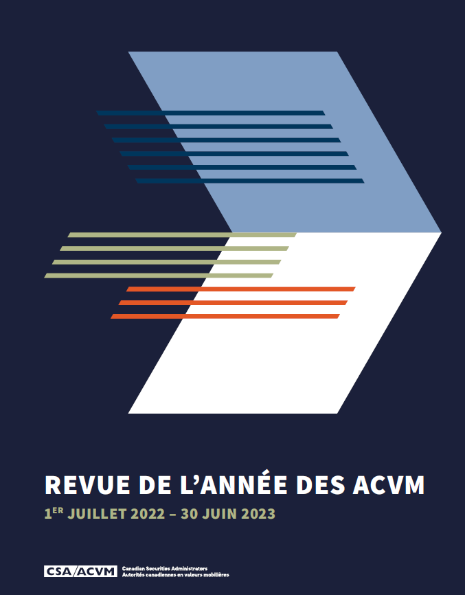 Photo, couverture de la Revue de l'année des ACVM.